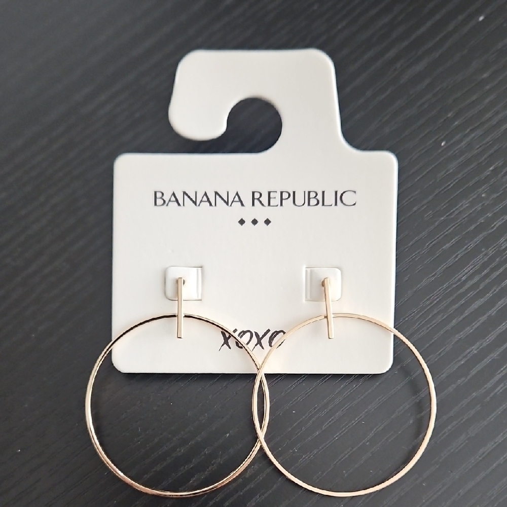 Banana Republic Elegant Gold Circle Earrings - Picture 6 of 6